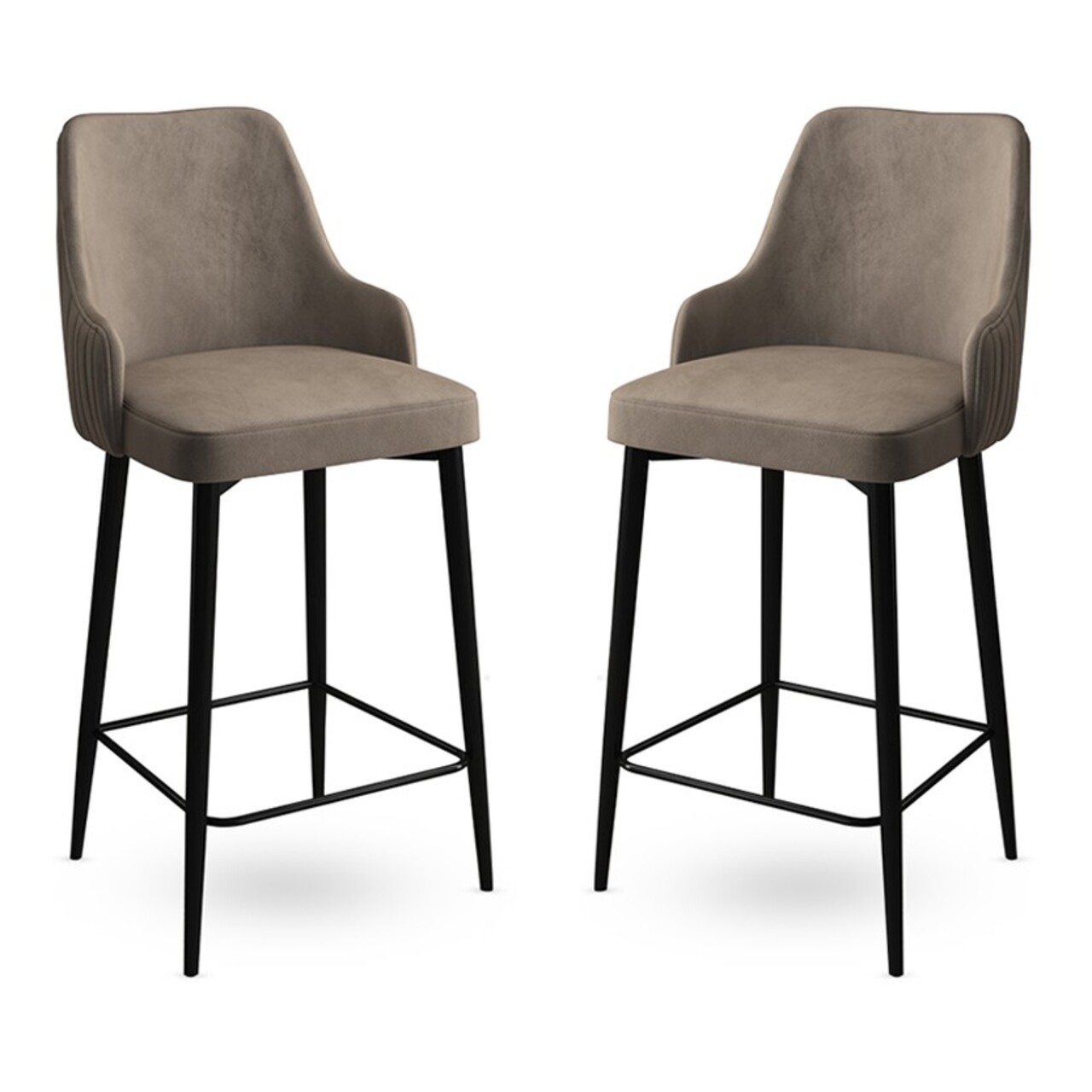 Set scaun de bar (2 bucăți), Hanah Home, Enox, Cappuccino / Negru - imagine 5